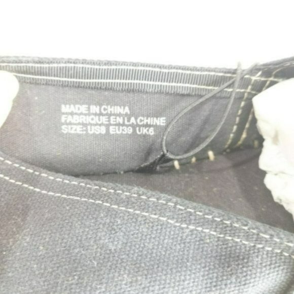 UO Black Canvas Espadrille Flats -8 - Picture 4 of 4